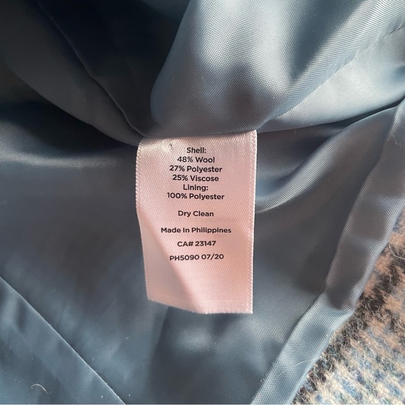 Talbots Wool Blend Shetland Classic Timeless Blue Plaid Pattern Blazer Size 16 - Picture 9 of 11